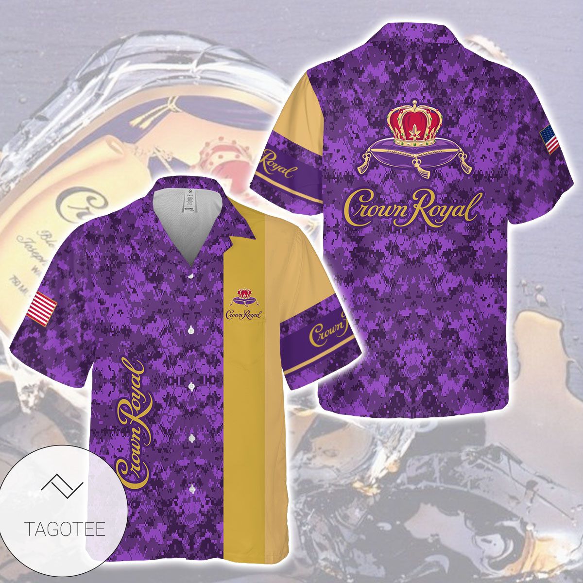 Crown Royal Black Bottle Seamless All Over Print 3D Hawaiian Shirt And Beach Short