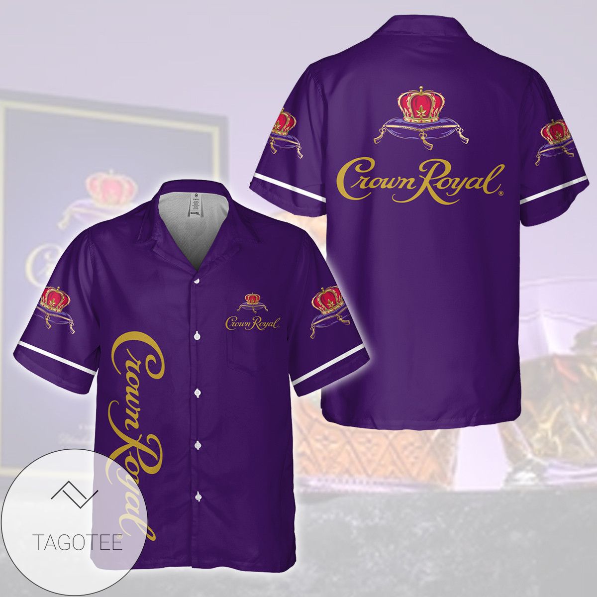 Crown Royal Bottle Seamless Pattern All Over Print 3D Hawaiian Shirt And Beach Short