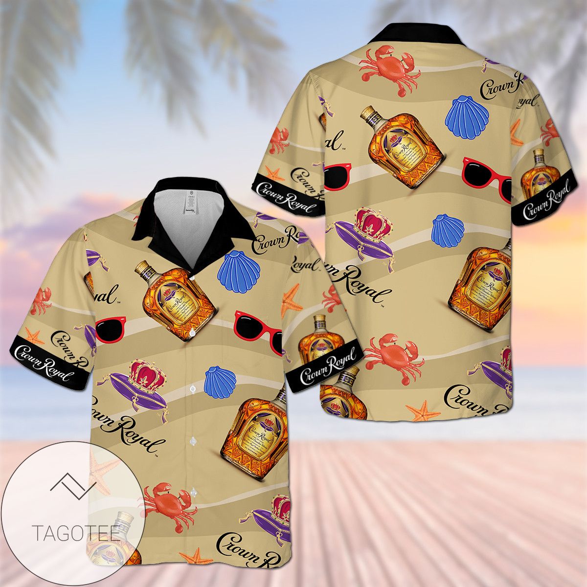 Crown Royal Coconut Tree Hawaiian Shirt