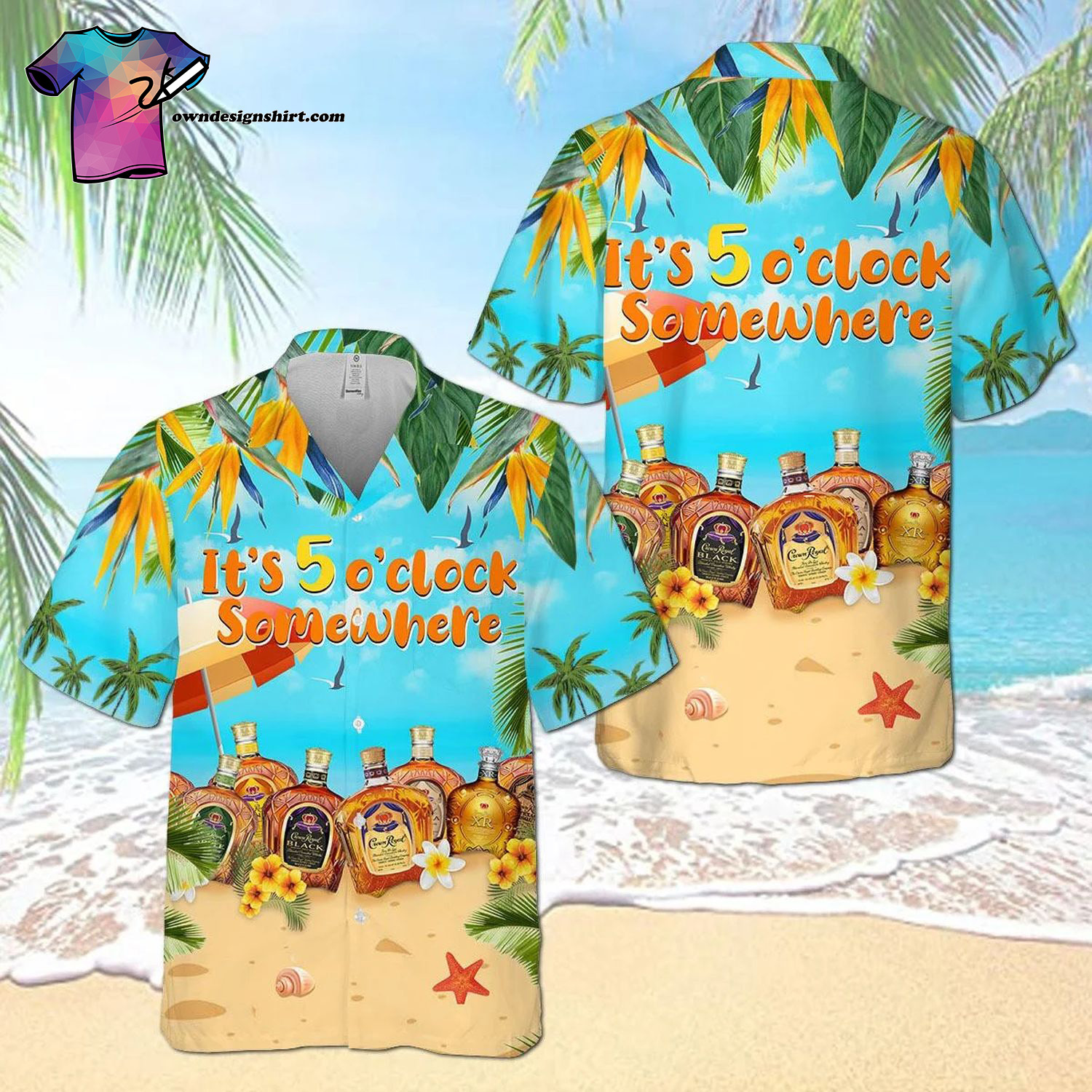 Crown Royal Canadian Whisky All Over Print Summer Vacation Hawaiian Shirt