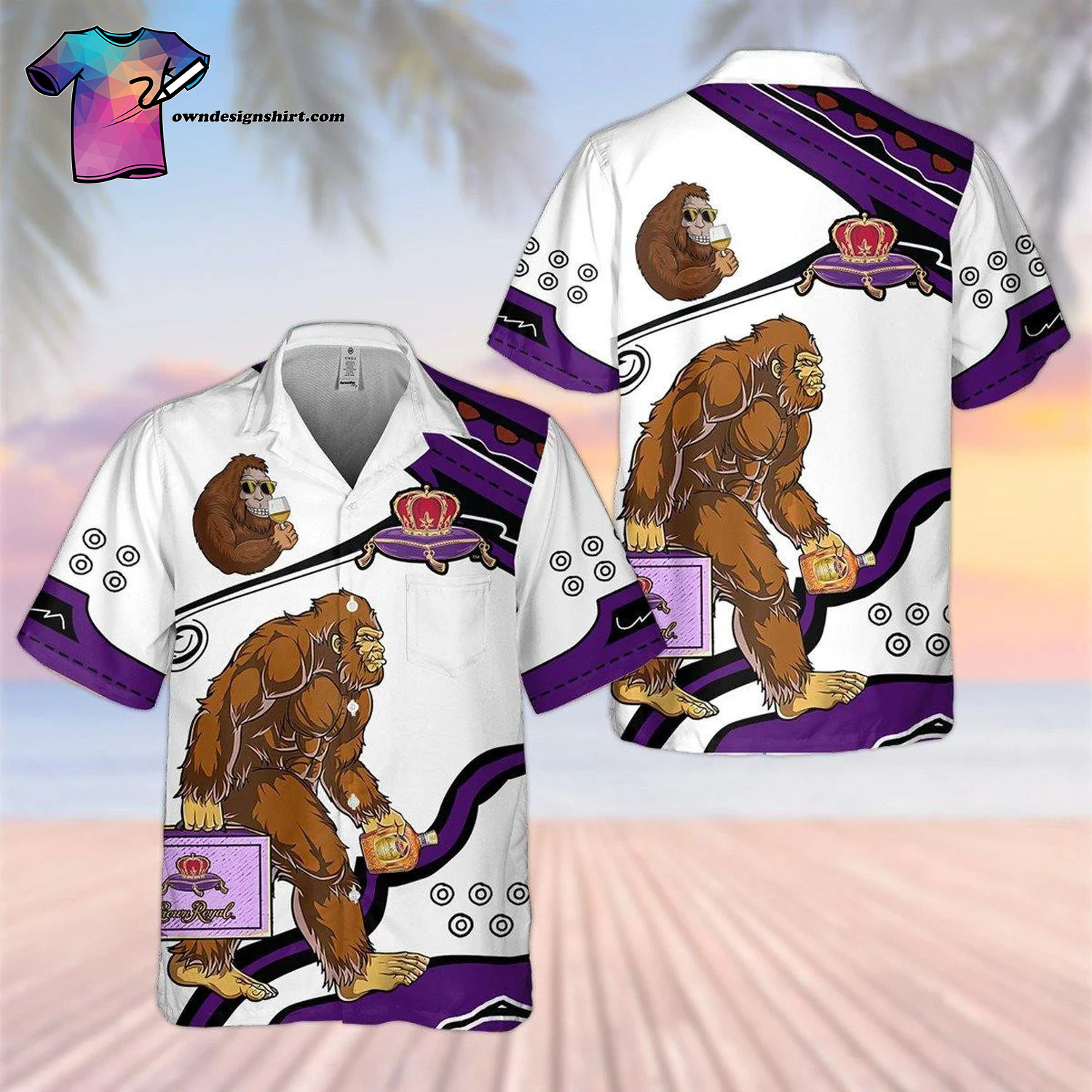 Crown Royal Canadian Whisky Death All Over Print Summer Vacation Hawaiian Shirt