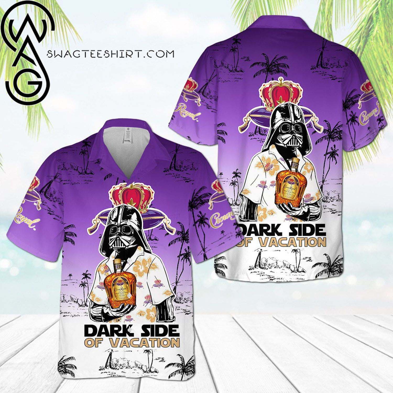 Crown Royal Darth Vader Dark Side Of Vacation All Over Print Summer Vacation Hawaiian Shirt