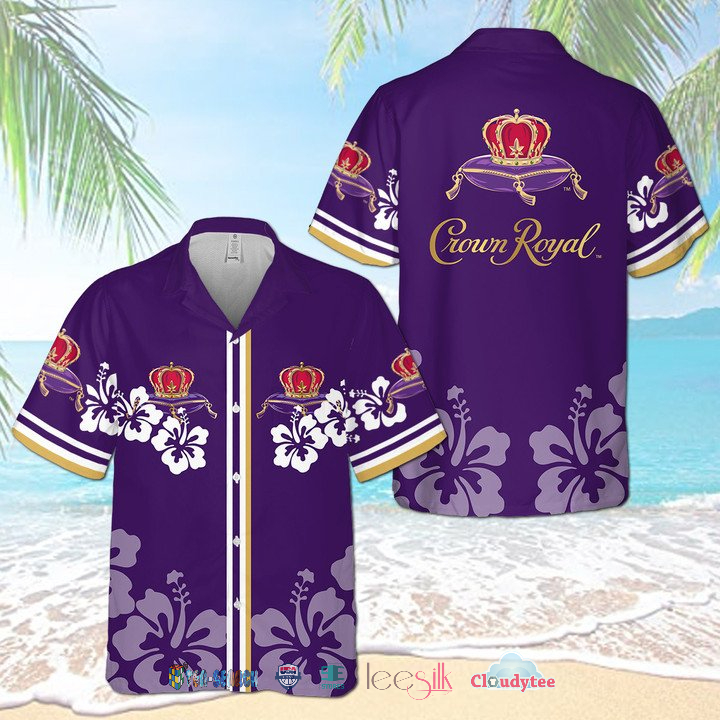 Crown Royal Floral Skull Short Sleeve Hawaiian Shirt