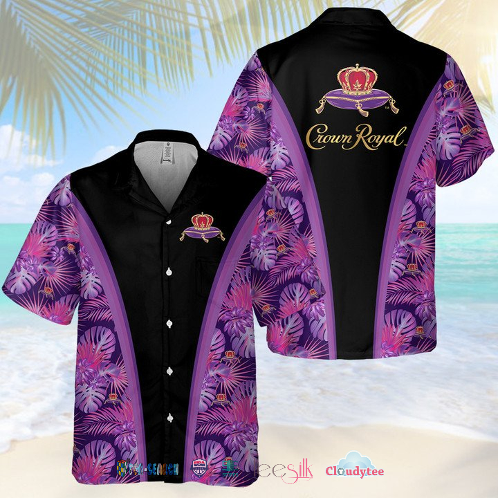 Crown Royal Navy Camo Skull Hawaiian Shirt