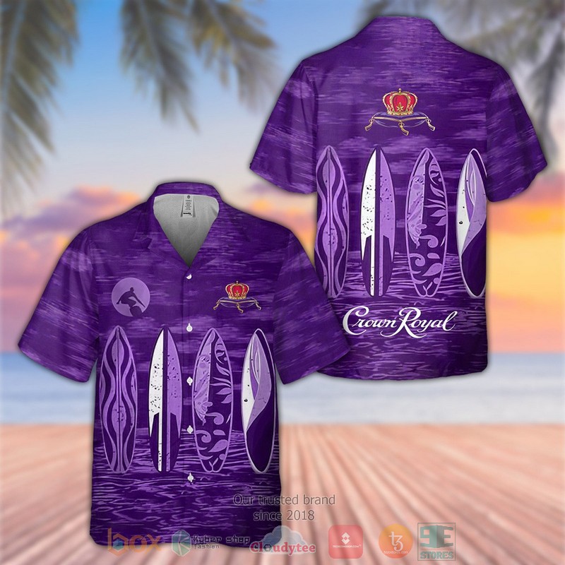 Crown Royal khaki Hawaiian shirt