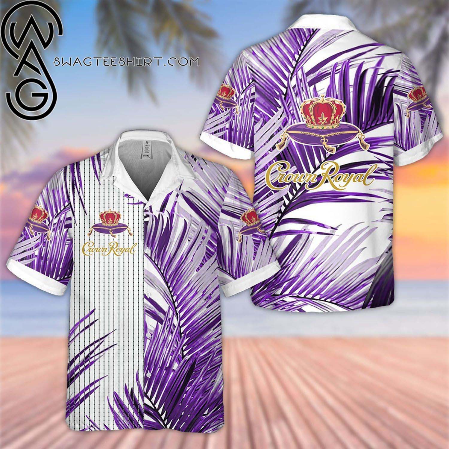 Crown Royal Shark All Over Print Summer Vacation Hawaiian Shirt