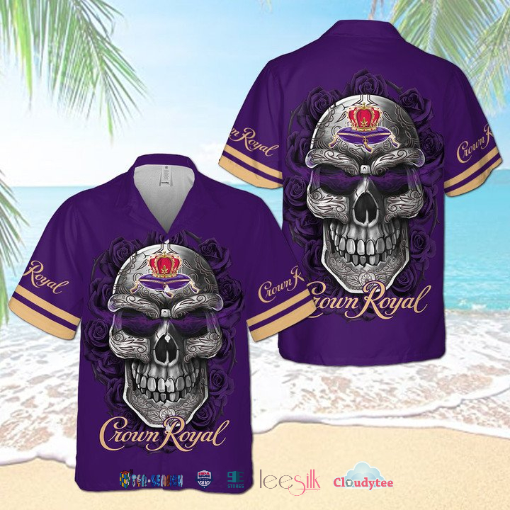 Crown Royal Skull Pineapple Hawaiian Shirt