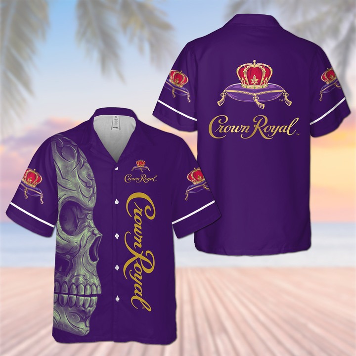 Crown Royal Skull Rose Hawaiian Shirt