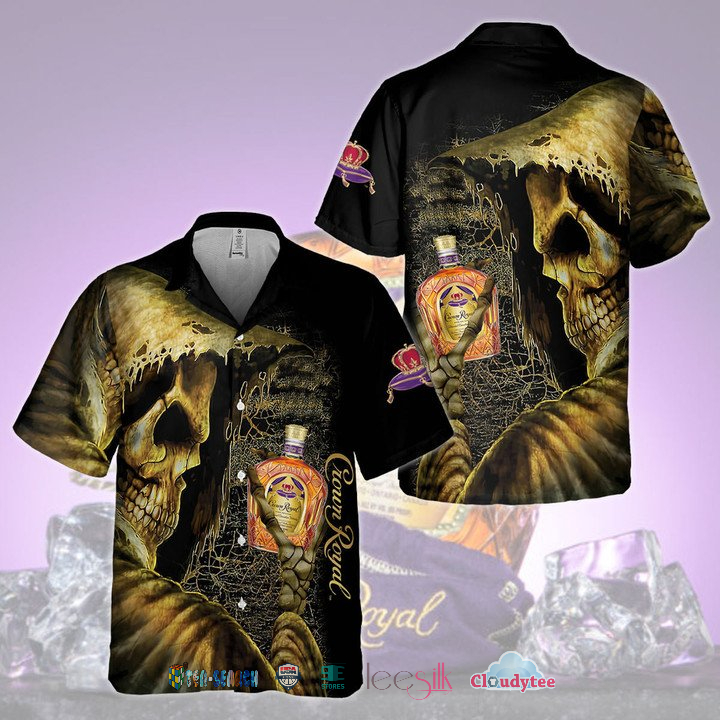 Crown Royal Skull Short Sleeve Hawaiian Shirt