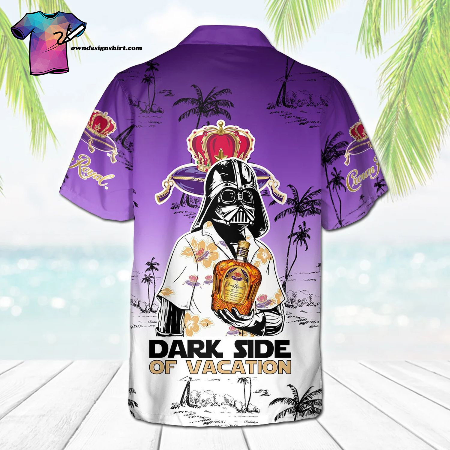 Crown Royal Skull Pattern All Over Print Summer Vacation Hawaiian Shirt