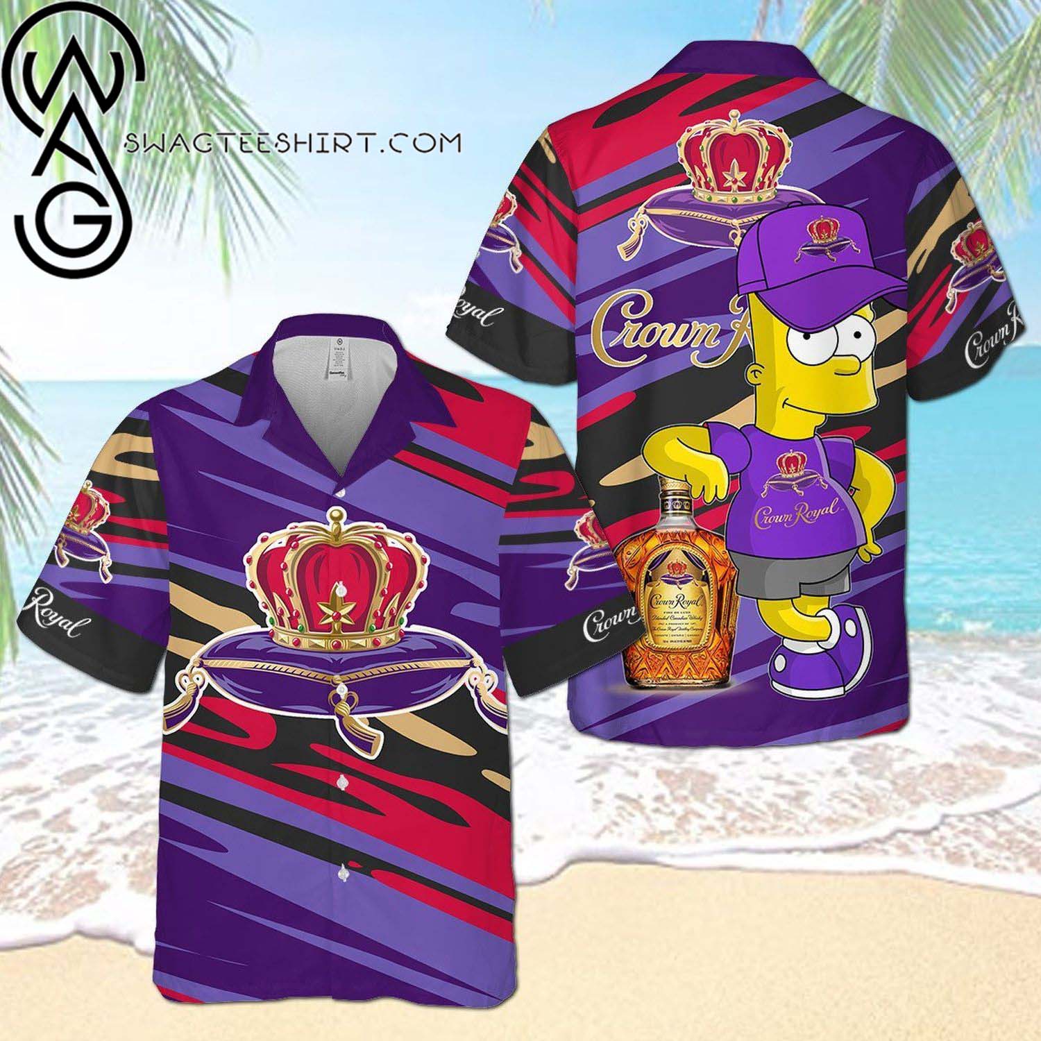 Crown Royal The Simpsons All Over Print Summer Vacation Hawaiian Shirt