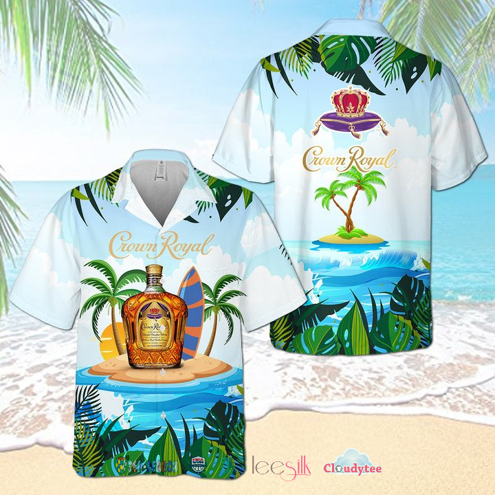 Crown Royal Tropical Leaves Hawaiian Shirt