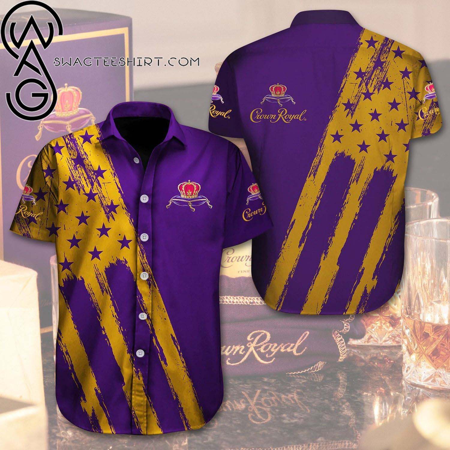 Crown Royal Vanilla All Over Print Aloha Hawaiian Shirt And Beach Short