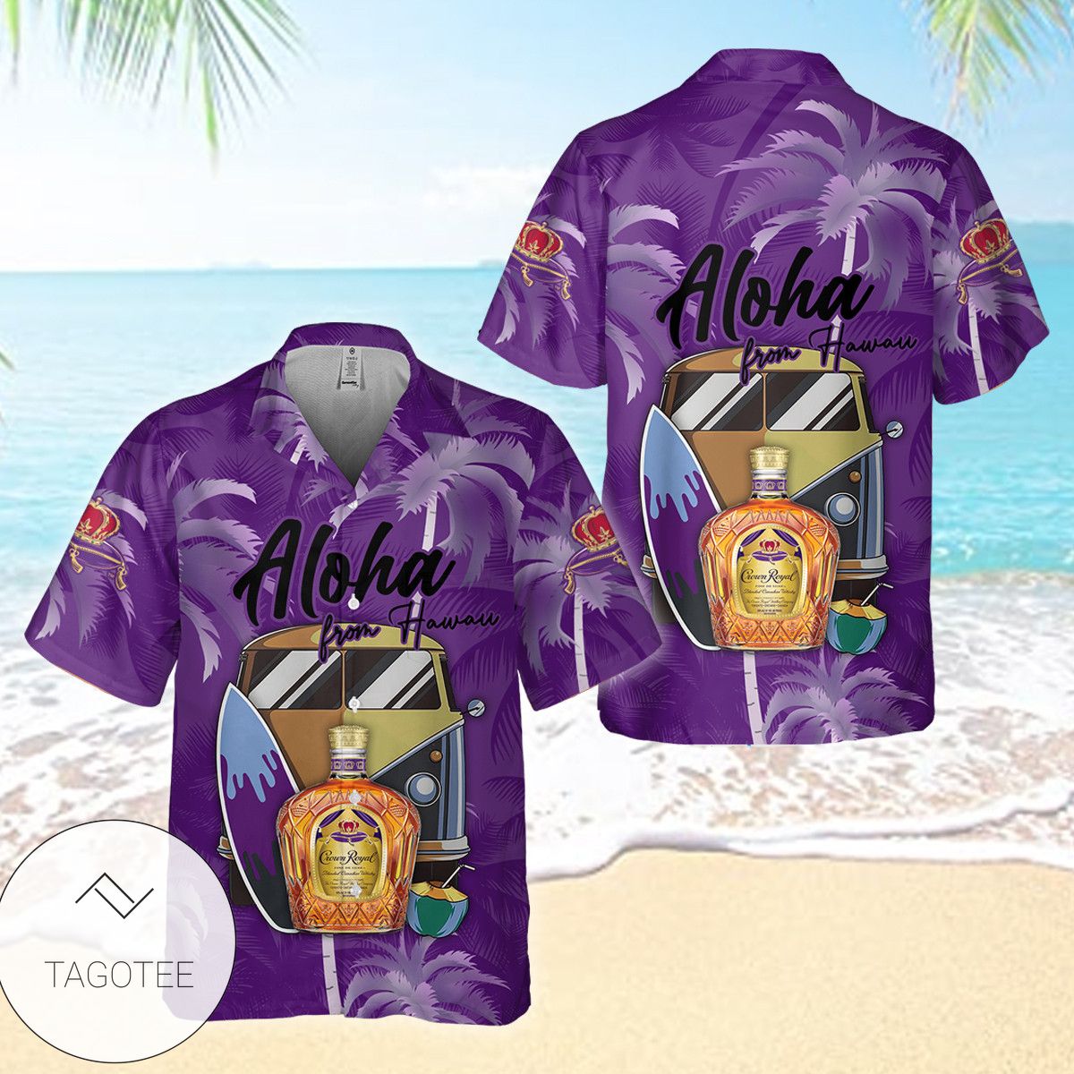 Crown Royal Vanilla Bottle All Over Print 3D Hawaiian Shirt And Beach Short