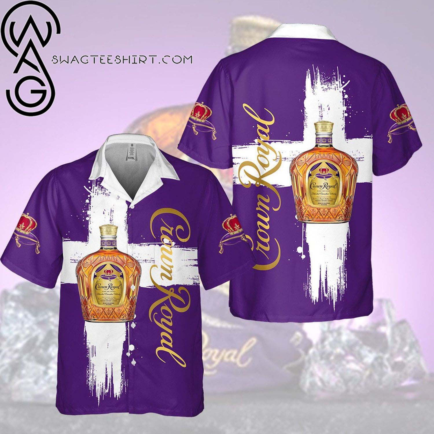 Crown Royal Vanilla Bottle All Over Print Aloha Hawaiian Shirt And Beach Short