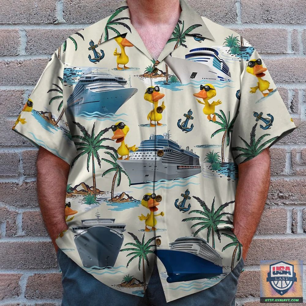 Cruising Duck And Pontoon Boat Hawaiian Shirt