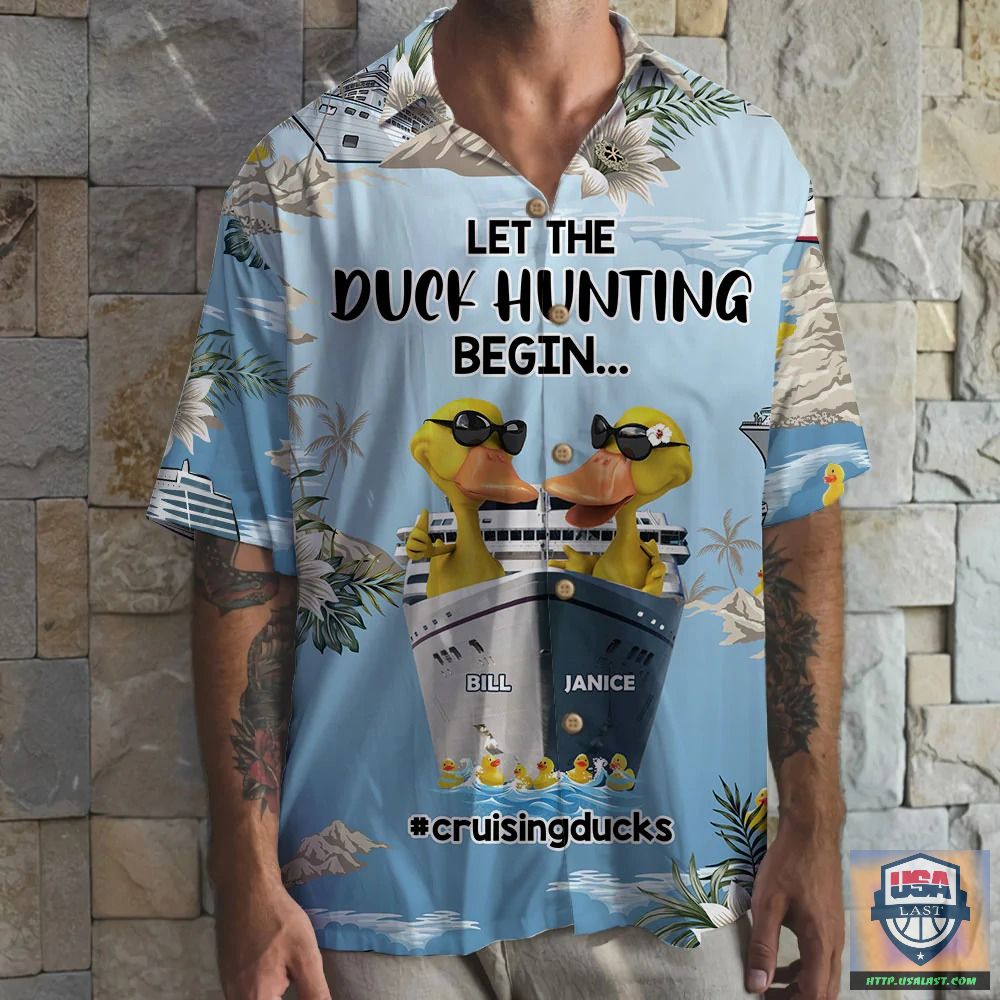 Cruising Duck And Trucker Semitruck Hawaiian Shirt