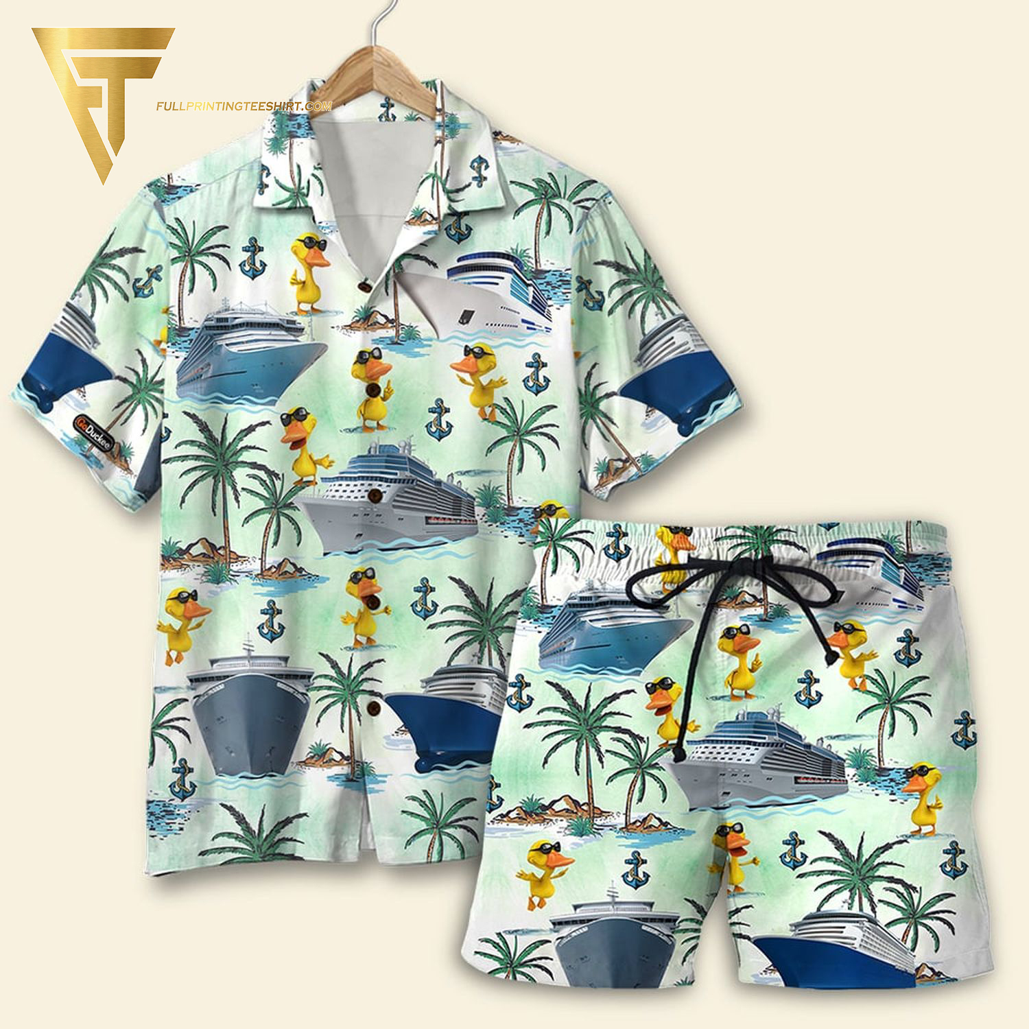 Cruising Duck Full Printing Hawaiian Shirt