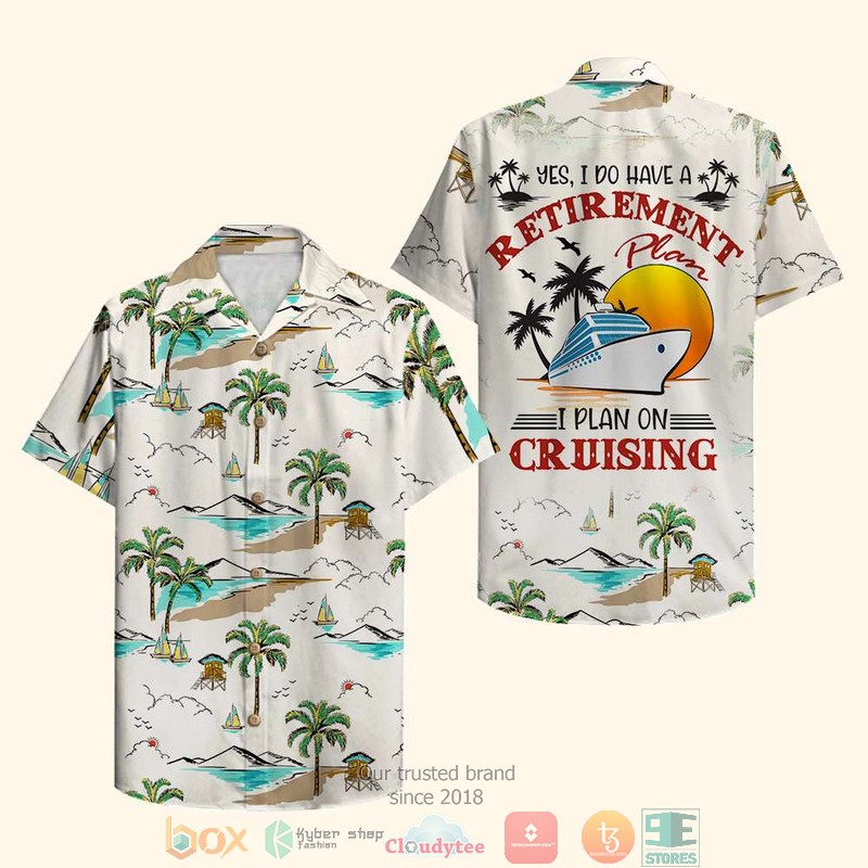 Cruising Seamless Boat Pattern Hawaiian Shirt