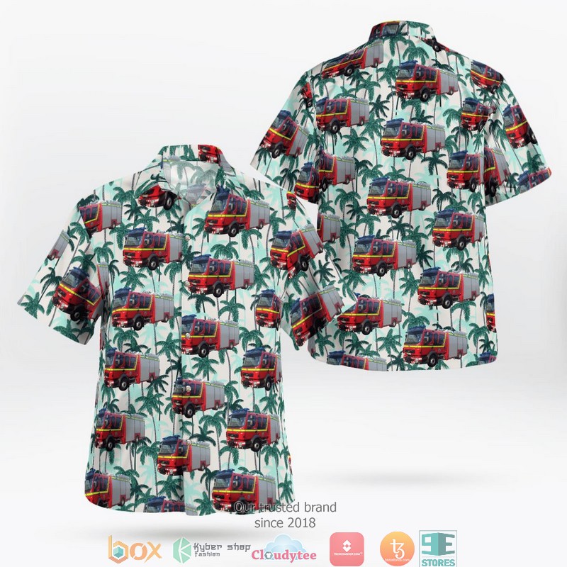 Cumberland Volunteer Fire Department British Columbia Canada Pumper Hawaiian Shirt