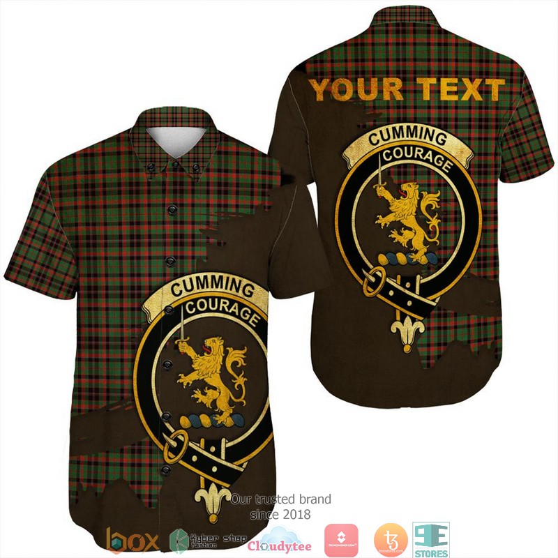 Cumming Hunting Ancient Tartan Crest Short Sleeve Hawaiian Shirt