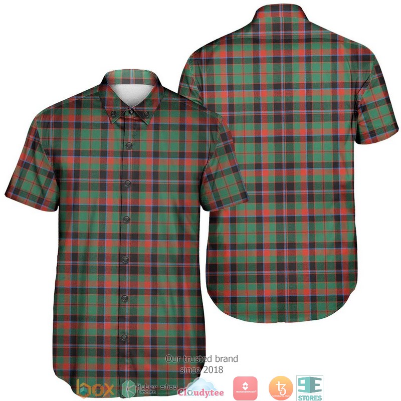 Cumming Hunting Ancient Tartan Crest Short Sleeve Hawaiian Shirt