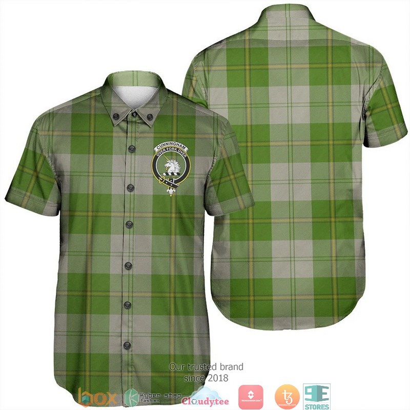 Cunningham Dress Green Dancers Tartan Short Sleeve Hawaiian Shirt