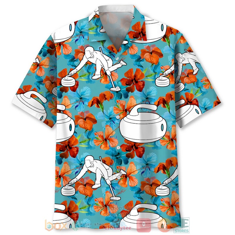 Curling Tropical Hawaiian Shirt