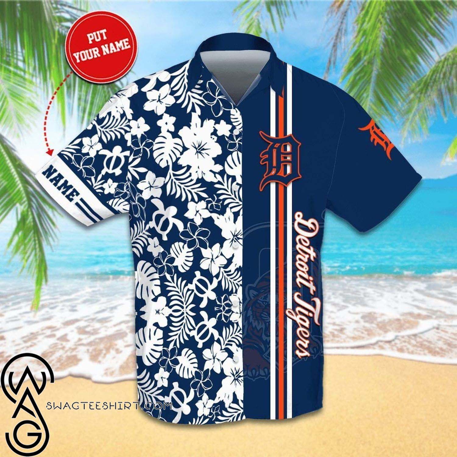 Custom Detroit Tigers All Over Print Hawaiian Shirt And Beach Shorts