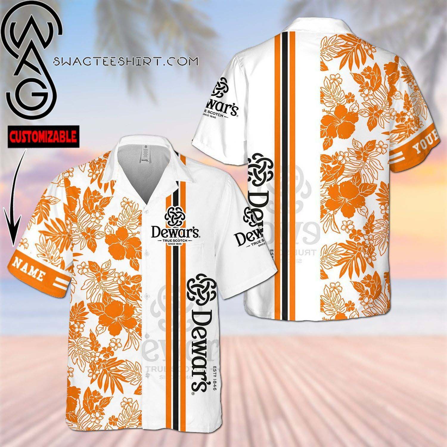 Custom Fireball Cinnamon Whisky All Over Print Summer Vacation Hawaiian Shirt