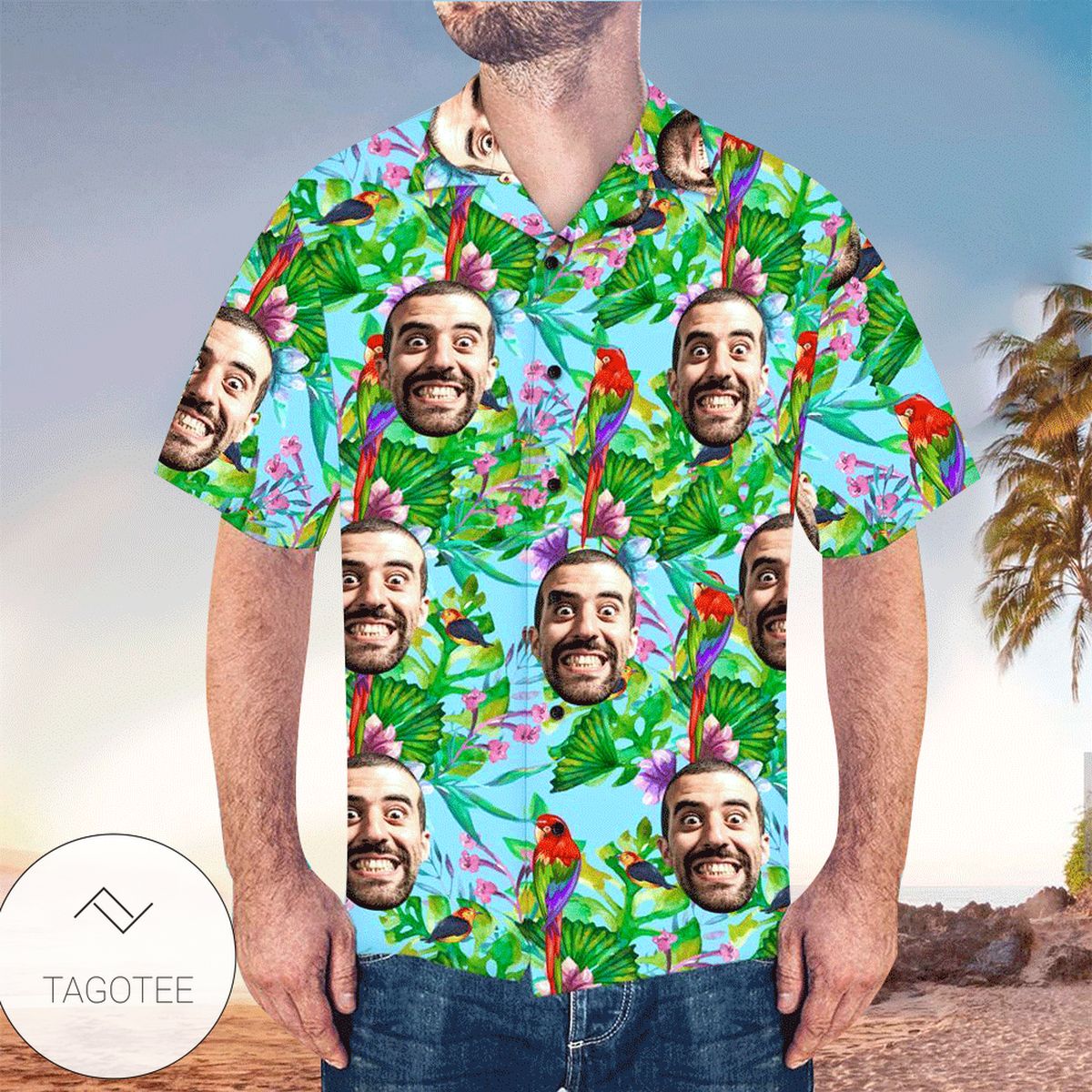 Custom Face Hawaiian Shirt Custom Face 3D Printed Shirt