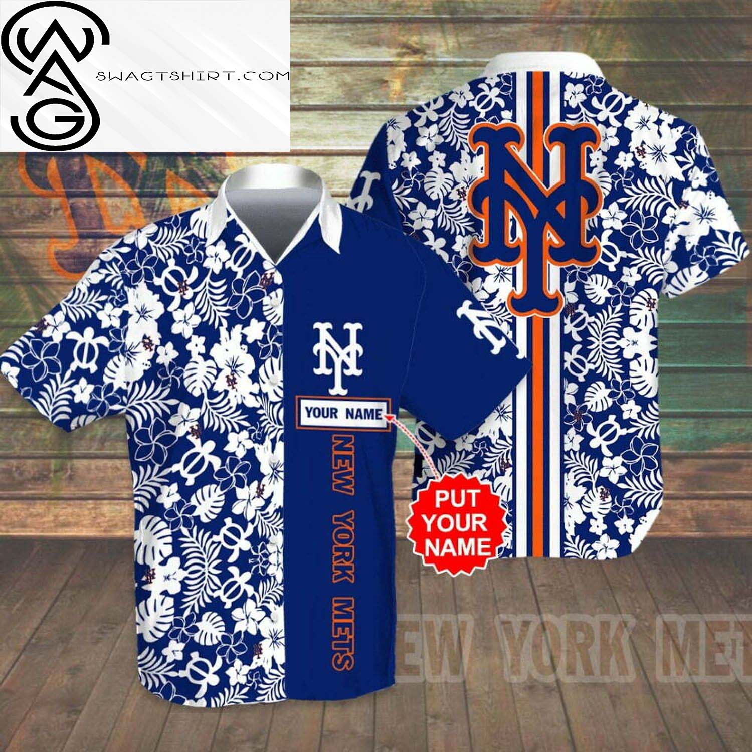 Custom Floral New York Mets All Over Print Hawaiian Shirt And Beach Shorts