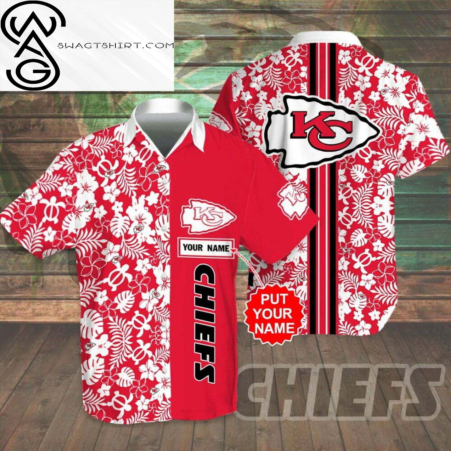 Custom Kansas City Chiefs Football All Over Print Aloha Hawaiian Shirt