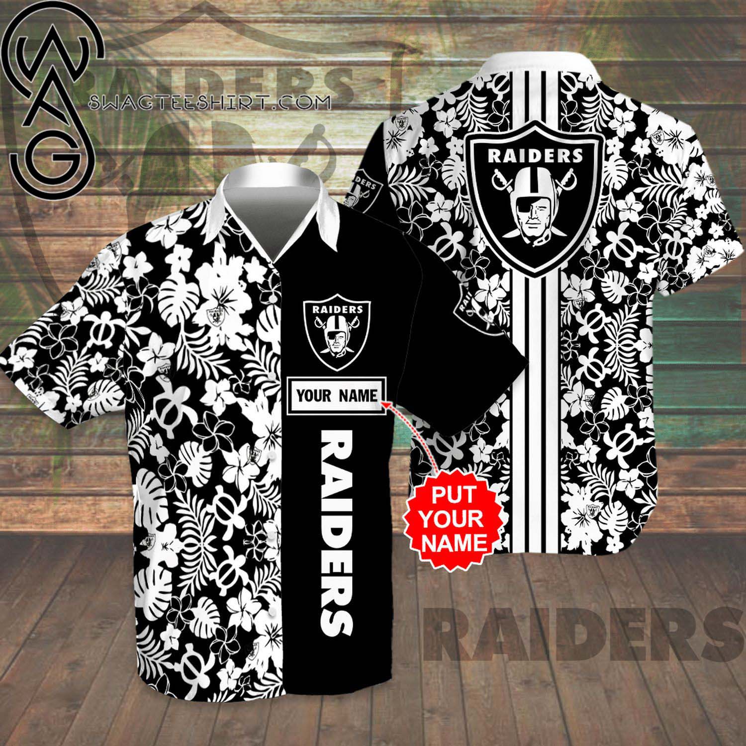 Custom Las Vegas Raiders All Over Print Summer Vacation Hawaiian Shirt And Beach Shorts