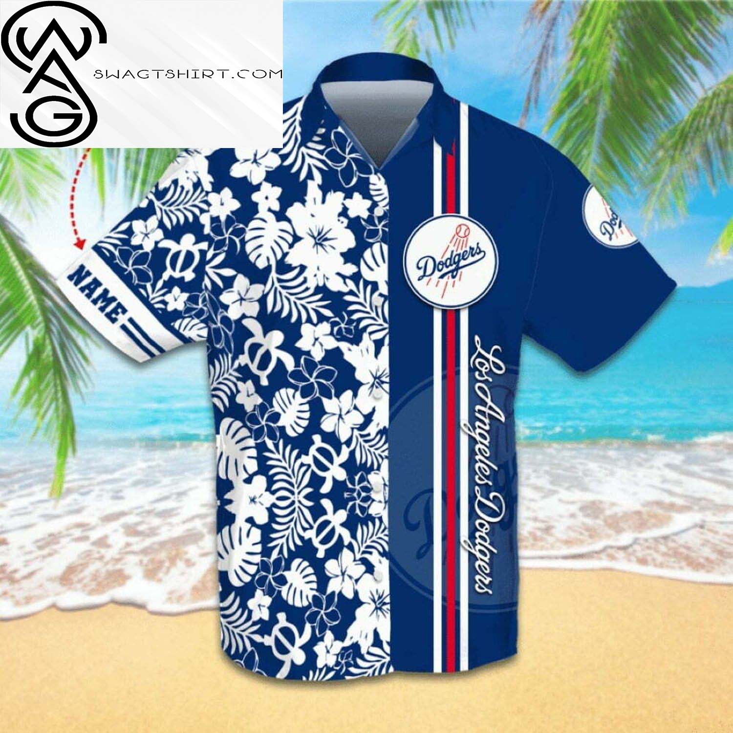 Custom Los Angeles Dodgers All Over Print Hawaiian Shirt And Beach Shorts