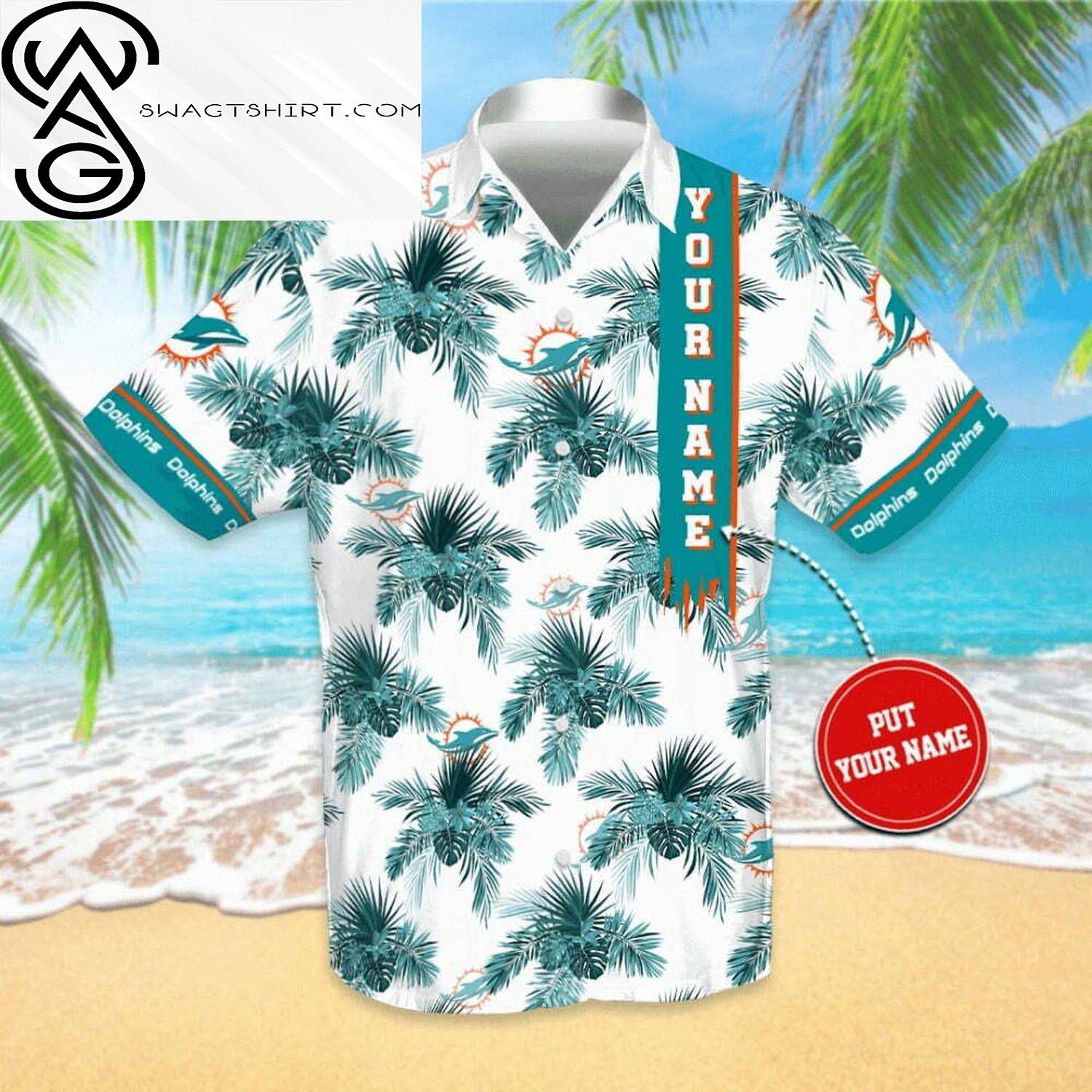 Custom Miami Dolphins And Mickey Mouse Summer Aloha Hawaiian Shirt