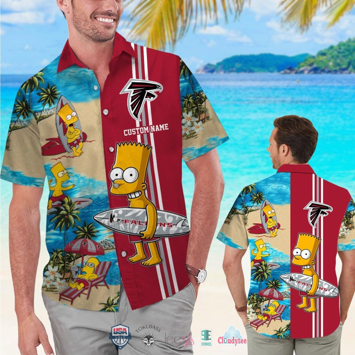 Custom Name Arizona Cardinals Bart Simpson Hawaiian Shirt