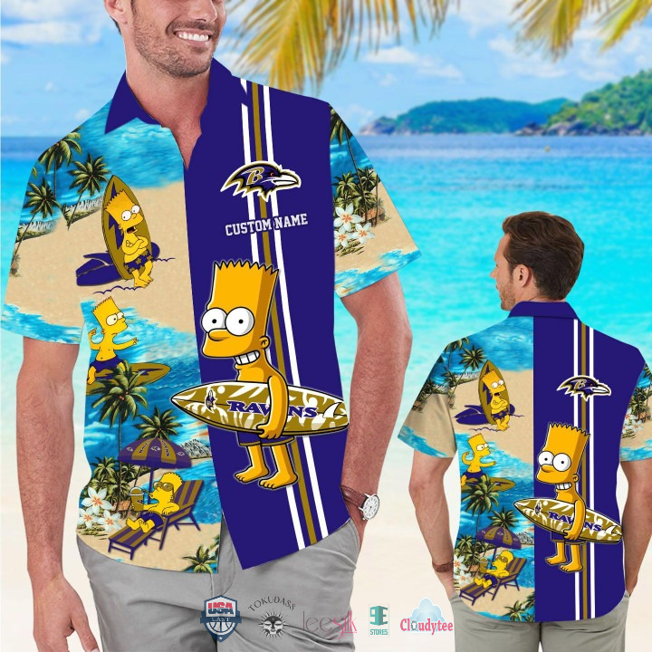 Custom Name Buffalo Bills Bart Simpson Hawaiian Shirt