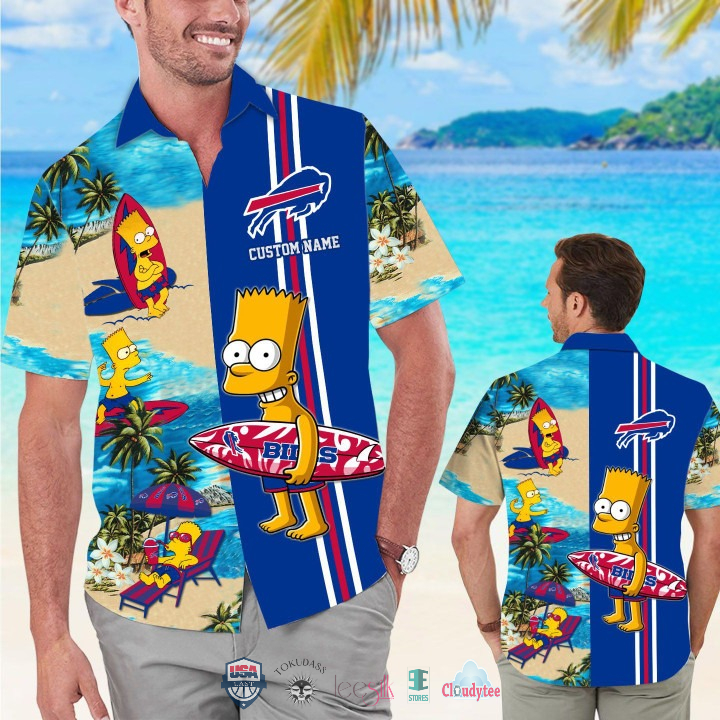 Custom Name Baltimore Ravens Bart Simpson Hawaiian Shirt