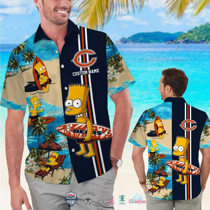 Custom Name Cincinnati Bengals Bart Simpson Hawaiian Shirt