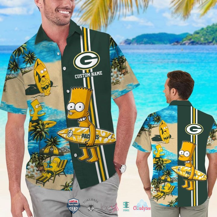 Custom Name Detroit Lions Bart Simpson Hawaiian Shirt