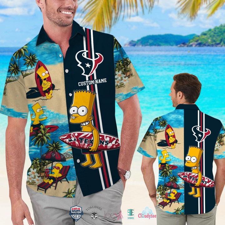 Custom Name Green Bay Packers Bart Simpson Hawaiian Shirt