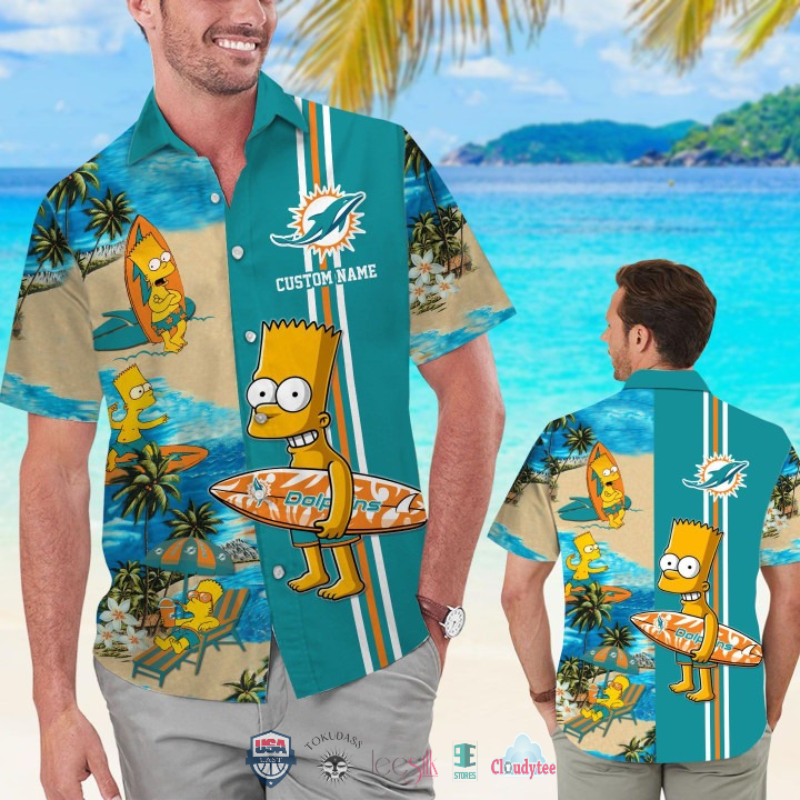 Custom Name Los Angeles Rams Bart Simpson Hawaiian Shirt