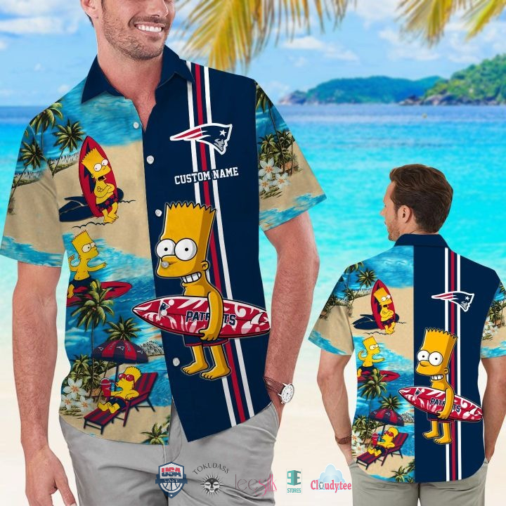 Custom Name Minnesota Vikings Bart Simpson Hawaiian Shirt