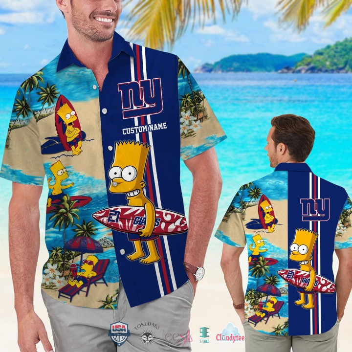 Custom Name Philadelphia Eagles Bart Simpson Hawaiian Shirt