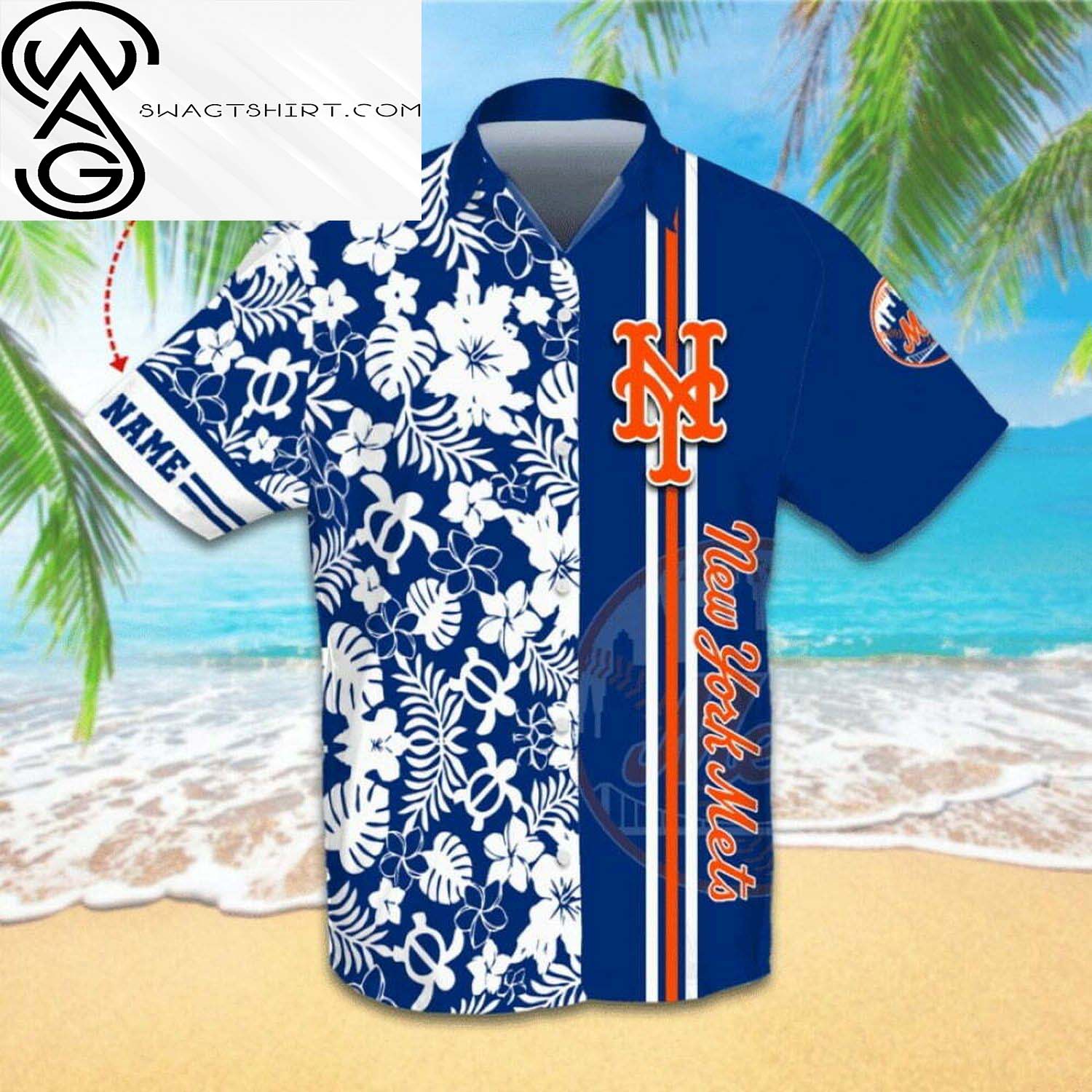 Custom New York Giants All Over Print Hawaiian Shirt And Beach Shorts