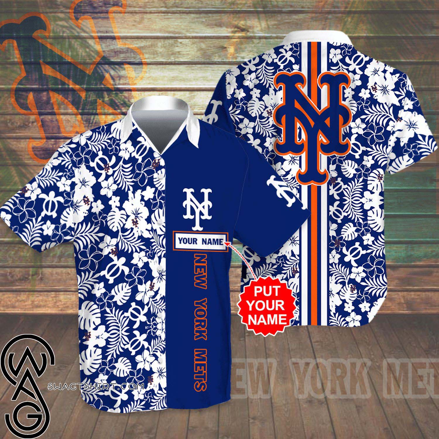 Custom New York Mets All Over Print Hawaiian Shirt And Beach Shorts