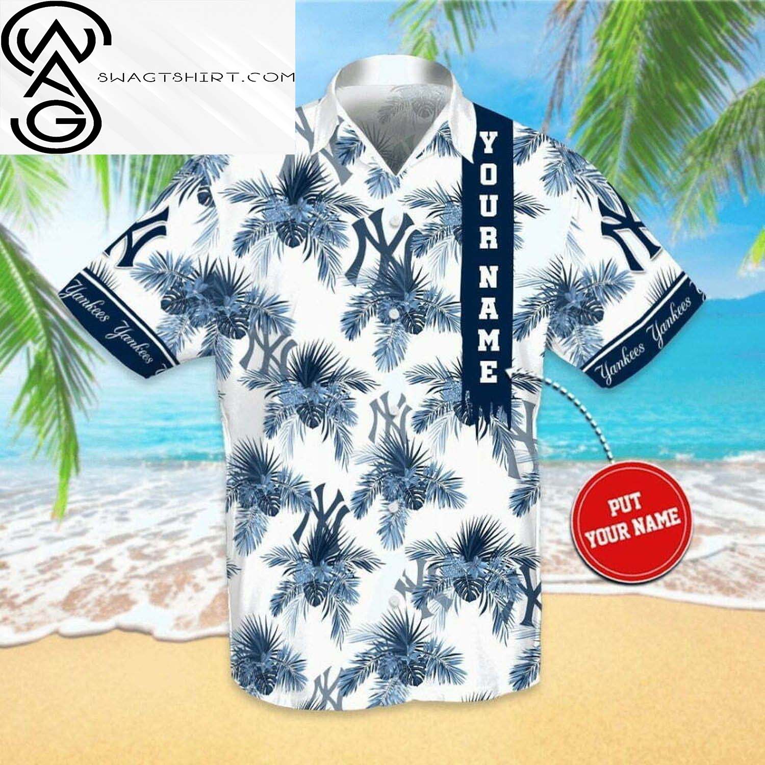 Custom New York Giants All Over Print Summer Vacation Hawaiian Shirt And Beach Shorts