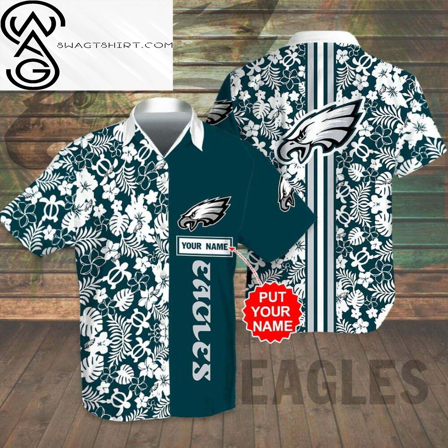 Custom Philadelphia Eagles All Over Print Hawaiian Shirt And Beach Shorts