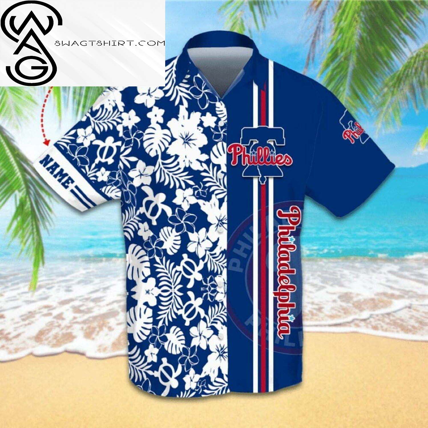 Custom Philadelphia Phillies All Over Print Summer Vacation Hawaiian Shirt